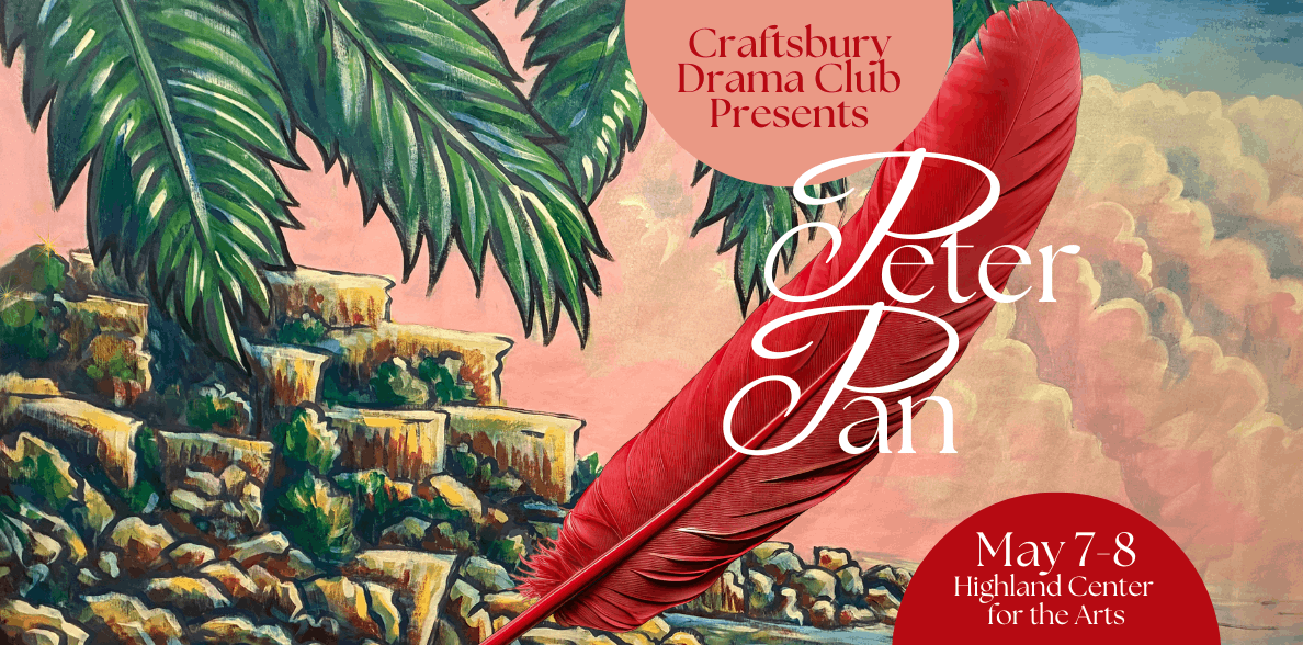 image of tropical island, red feather, and tropical plants